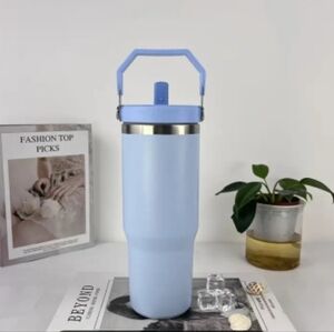 30oz Insulated Stainless Steel Sports Water Bottle with Handle and Straw, BPA-Fr